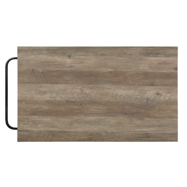 acaria Kitchen Island, Rustic Oak & Black Finish