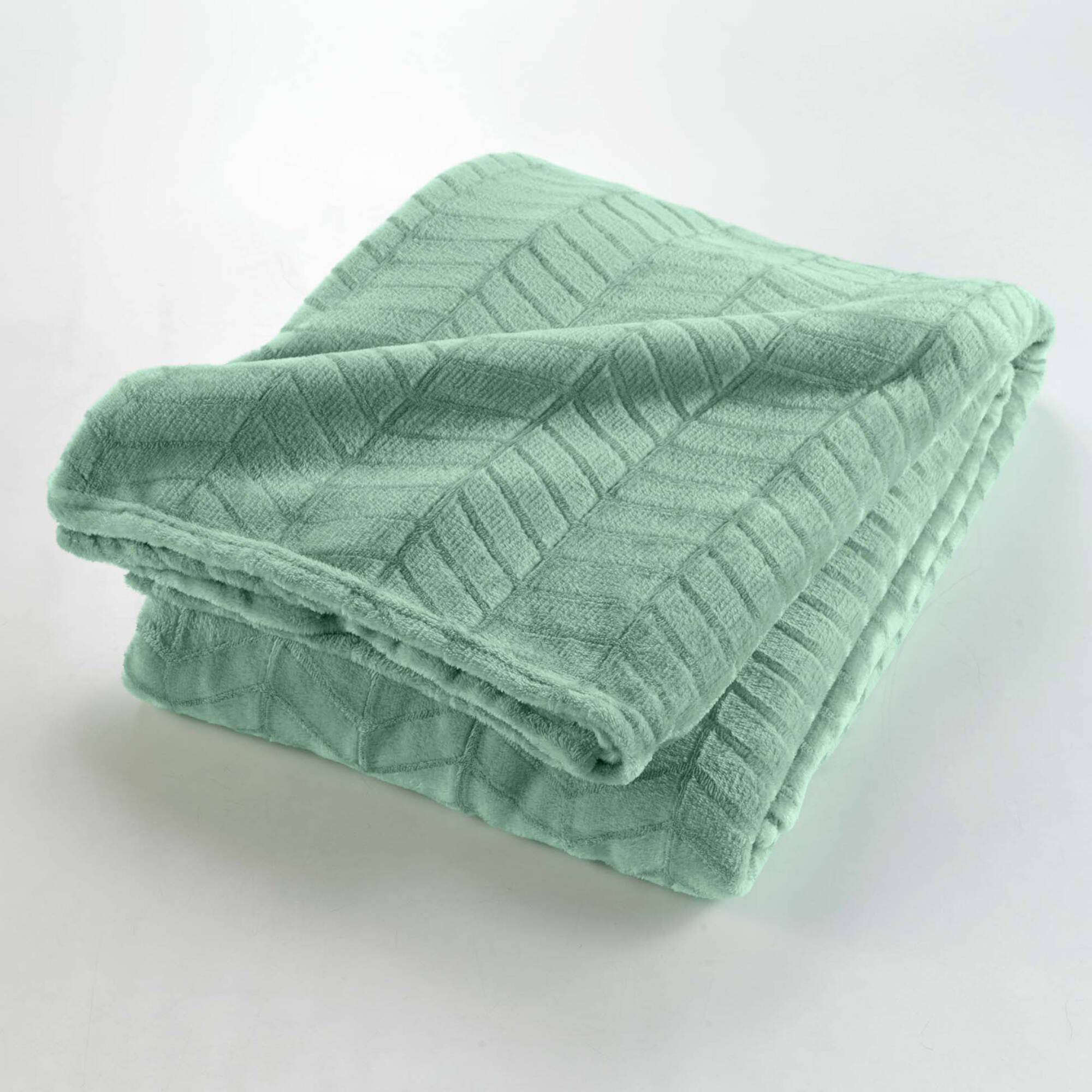 Plaid polaire reliéfé toucher peluche