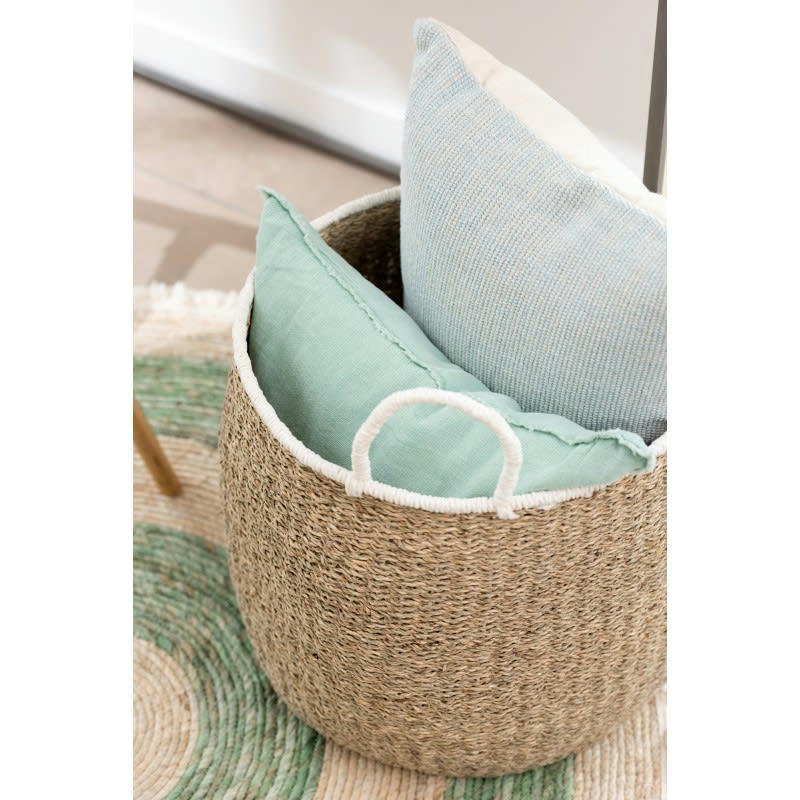 SOBRE - Coussin rectangulaire coton menthe 60x40