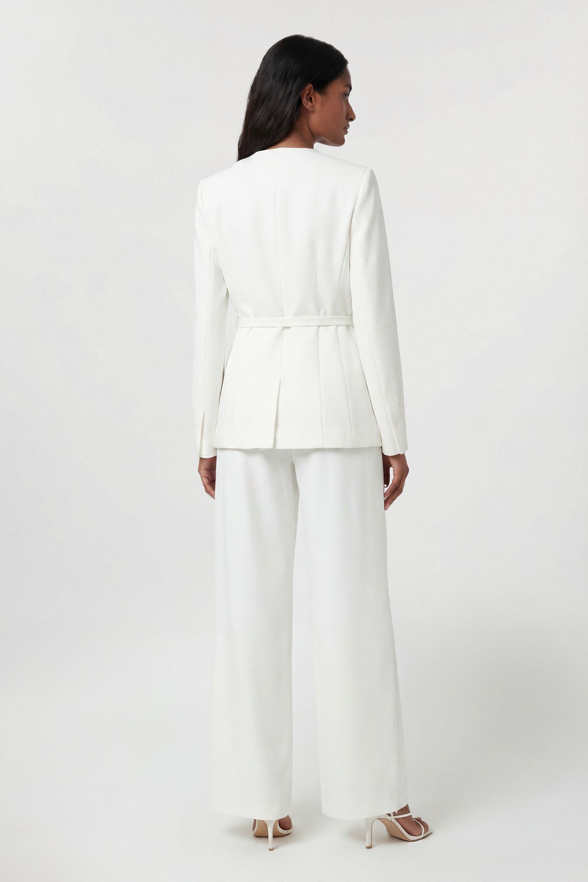 KarenMillen Compact Stretch Viscose Tailored Collarless Blazer