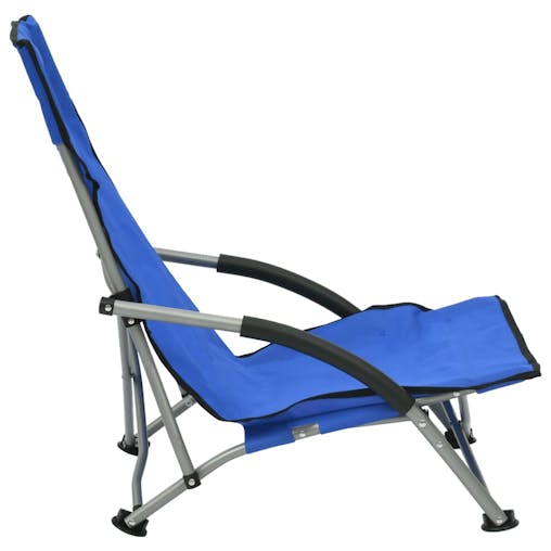 NNEVL Folding Beach Chairs 2 pcs Blue Fabric