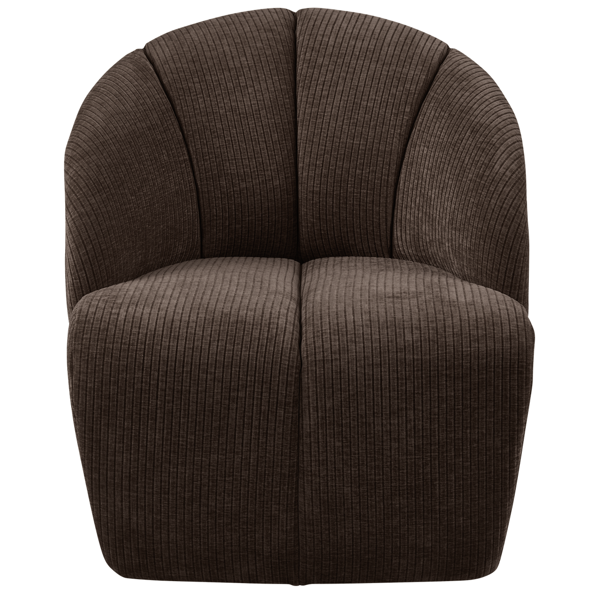 WOOOD draaifauteuil Mojo - Ribstof - Bruin - 75x68x77