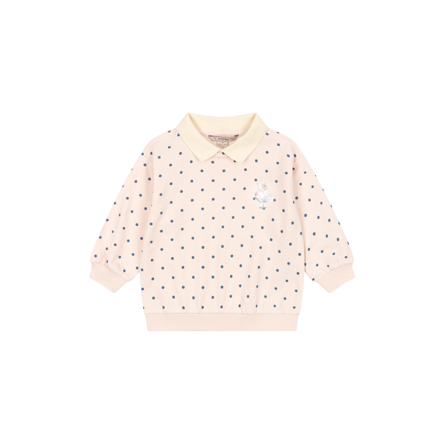Spotty LS Polo, rosewater dot