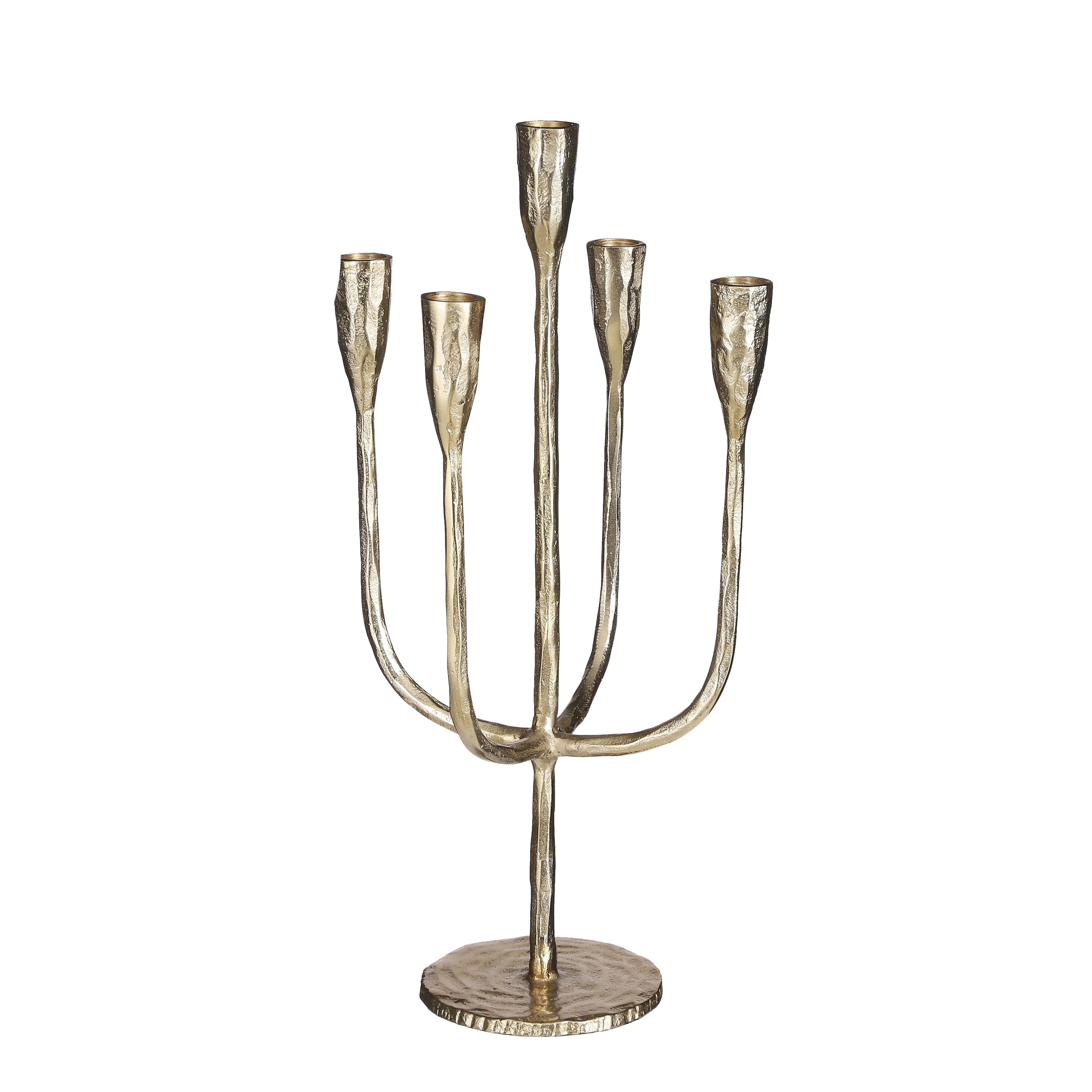 STRETTO - Bougeoir en aluminium doré H43