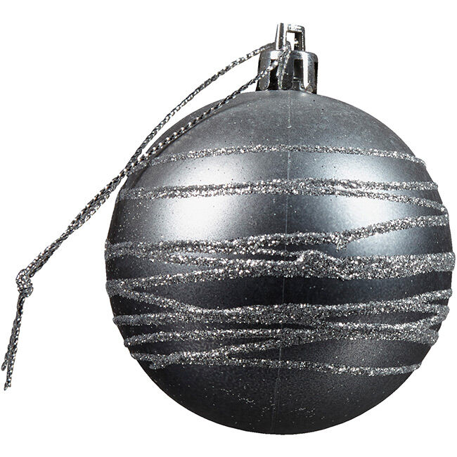 Boule de No&euml;l argentée x6