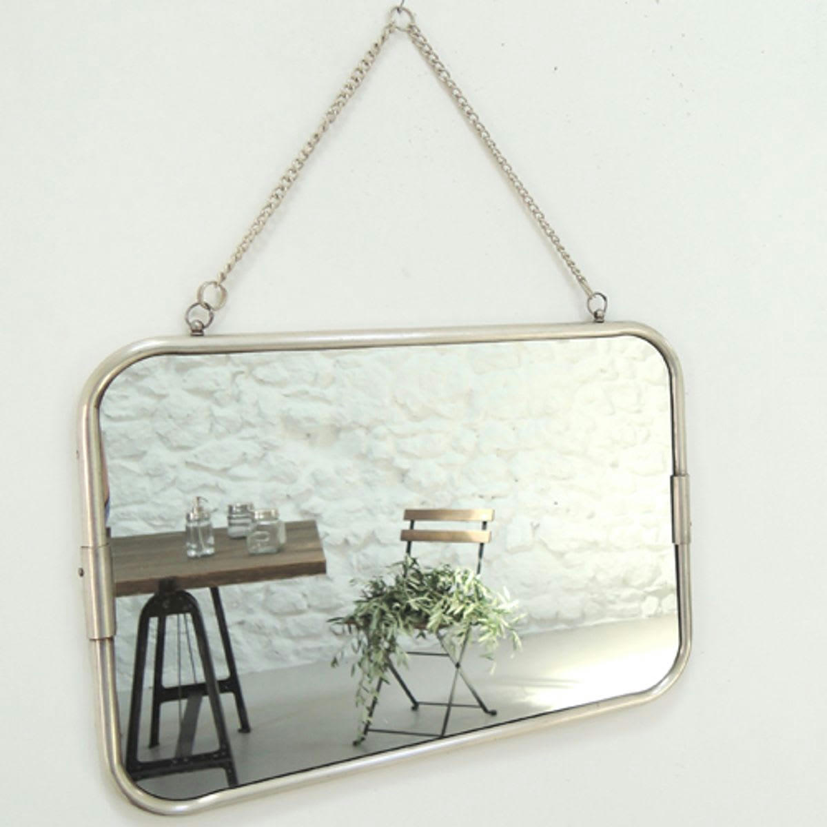 CHAUMONT - CHAUMONT - Miroir de barbier argent 29x39