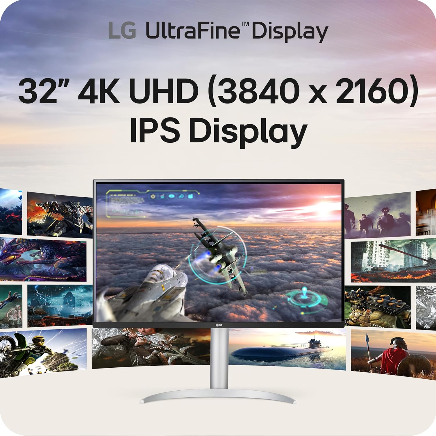 LG 32UP83AK-W 32-inch Ultrafine 4K UHD (3840 x 2160) IPS Computer Monitor  60Hz  HDR10  Built-in Speaker  Reader Mode  HDMI  DisplayPort  USB Type-C 60W PD  Tilt/Height/Pivot Adjustable Stand  White