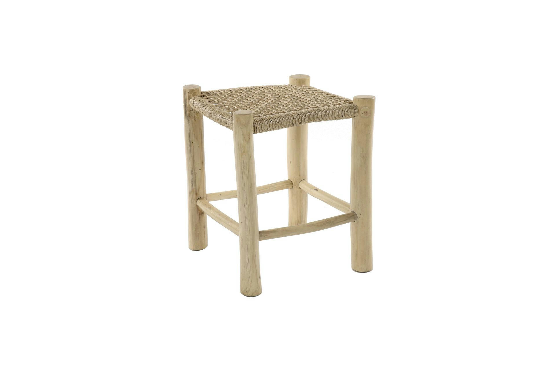 TREILLE - Tabouret en bois beige