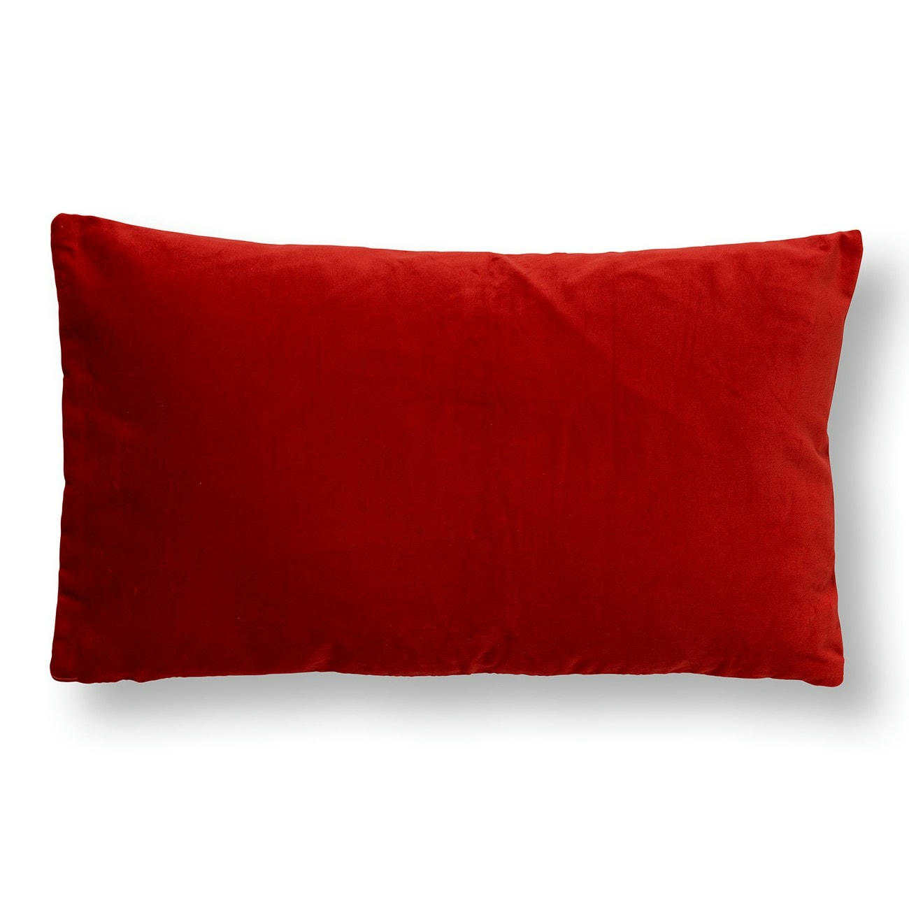 PIPPA - Housse de coussin rouge en velours-30x50 cm avec motif rayé