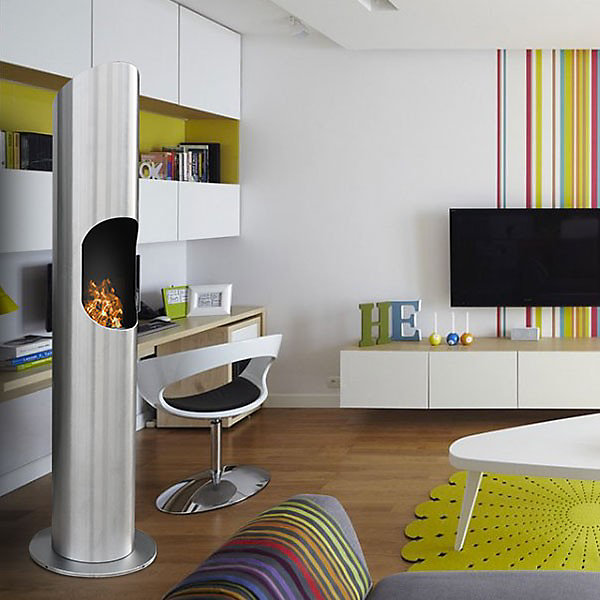 Cheminée éthanol Loft - Coloris Inox brossé