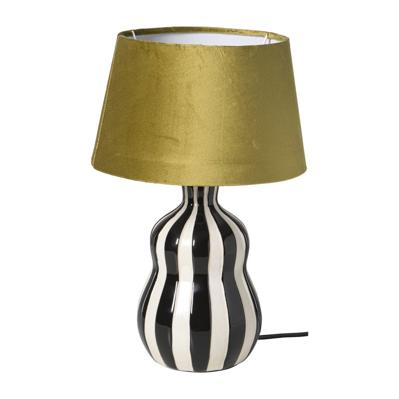 Lampvoet streepjes - zwart/wit - &Oslash;13.7x20 cm