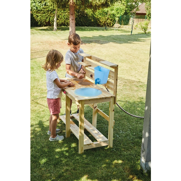 Matschküche, für Kinder, BxHxT: 72 x 90 x 32 cm, mit Wanne und Tank