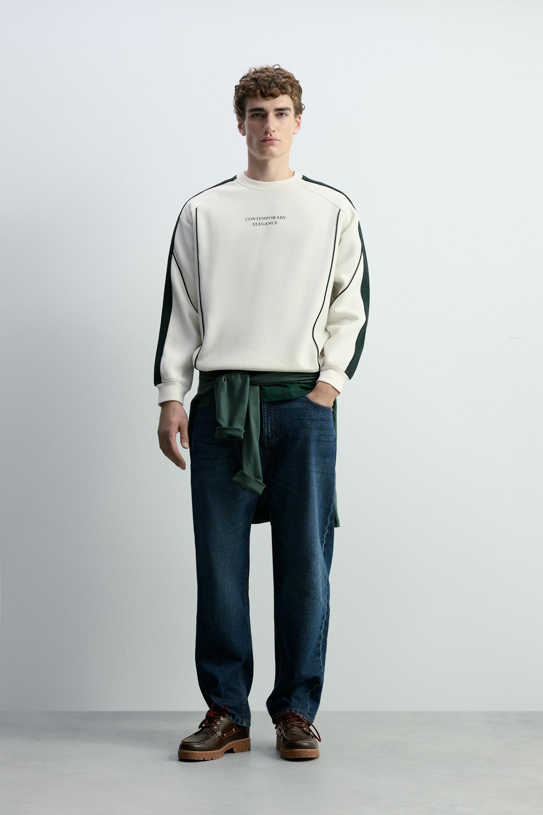 Sudadera efecto neopreno bandas