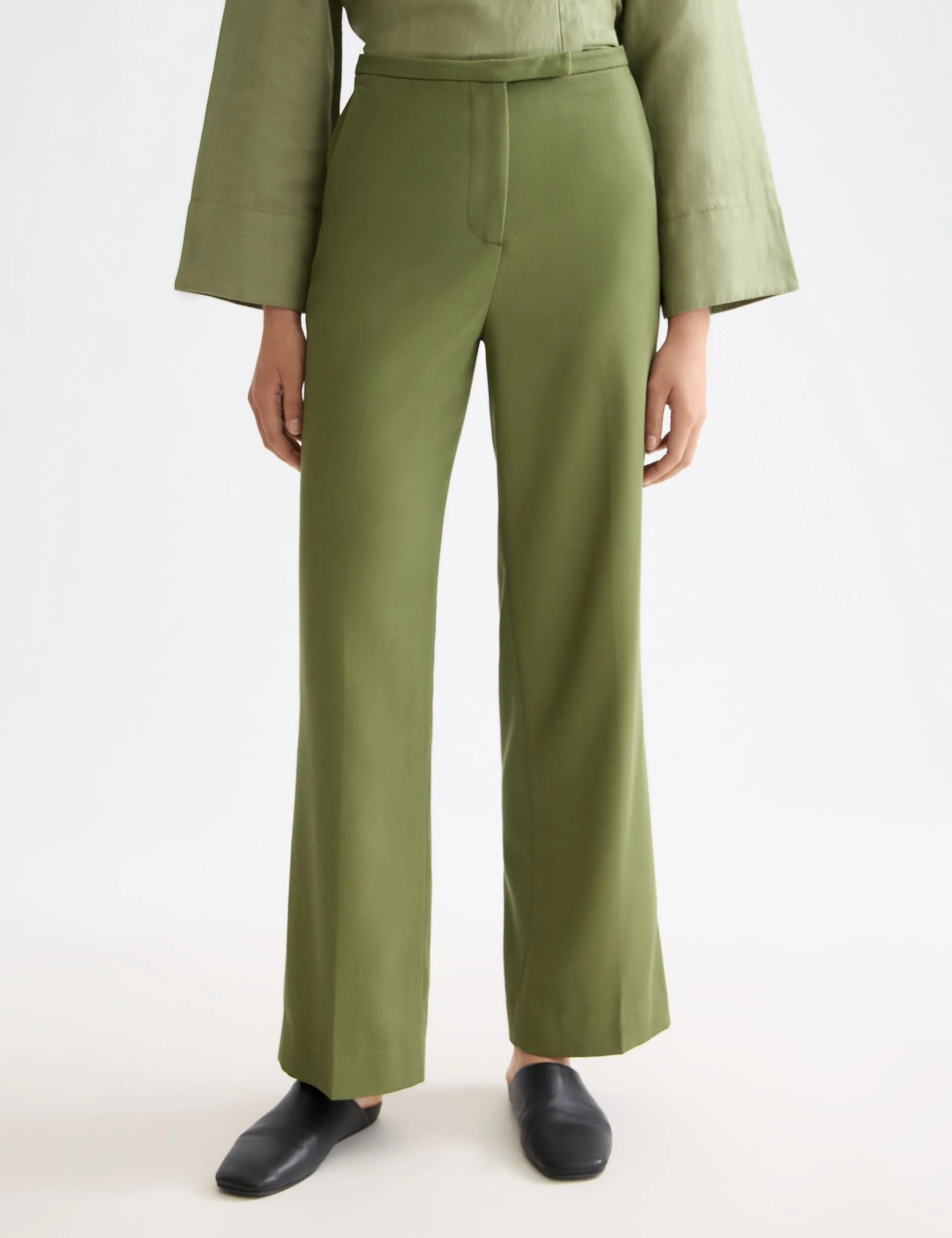 Edie - high rise wide leg gabardine pant