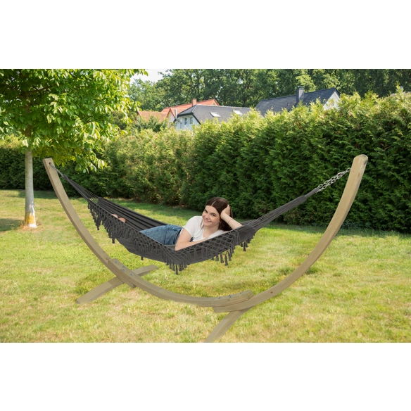 Hängematte, Baumwolle/Polyester, LxB: 285x100 cm, grau
