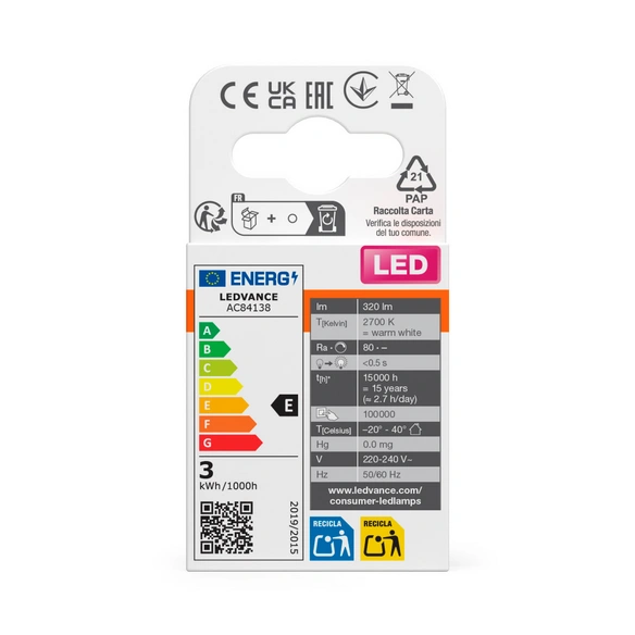 LED-Leuchtmittel, G9, LxBxH: 5,2x1,7x1,7 cm, warmweiß