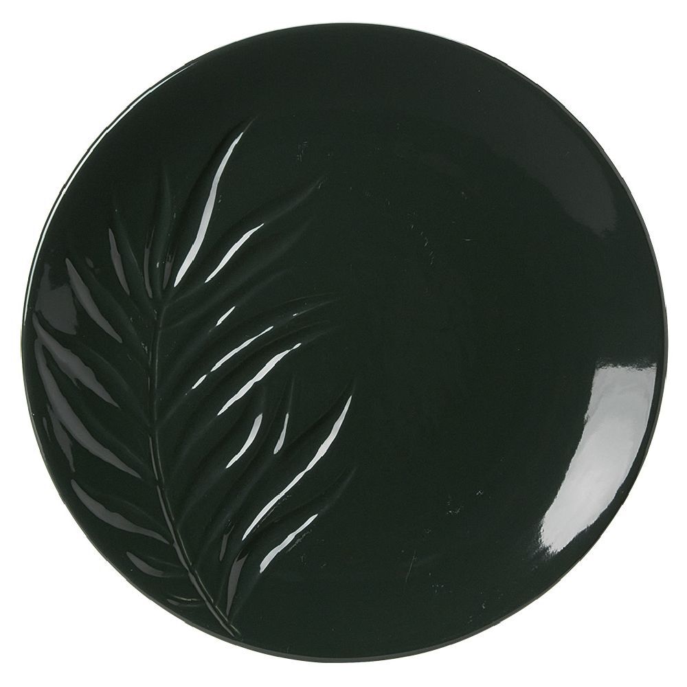 Assiette plate céramique motif feuille Ø26,5 cm (2 modèles)