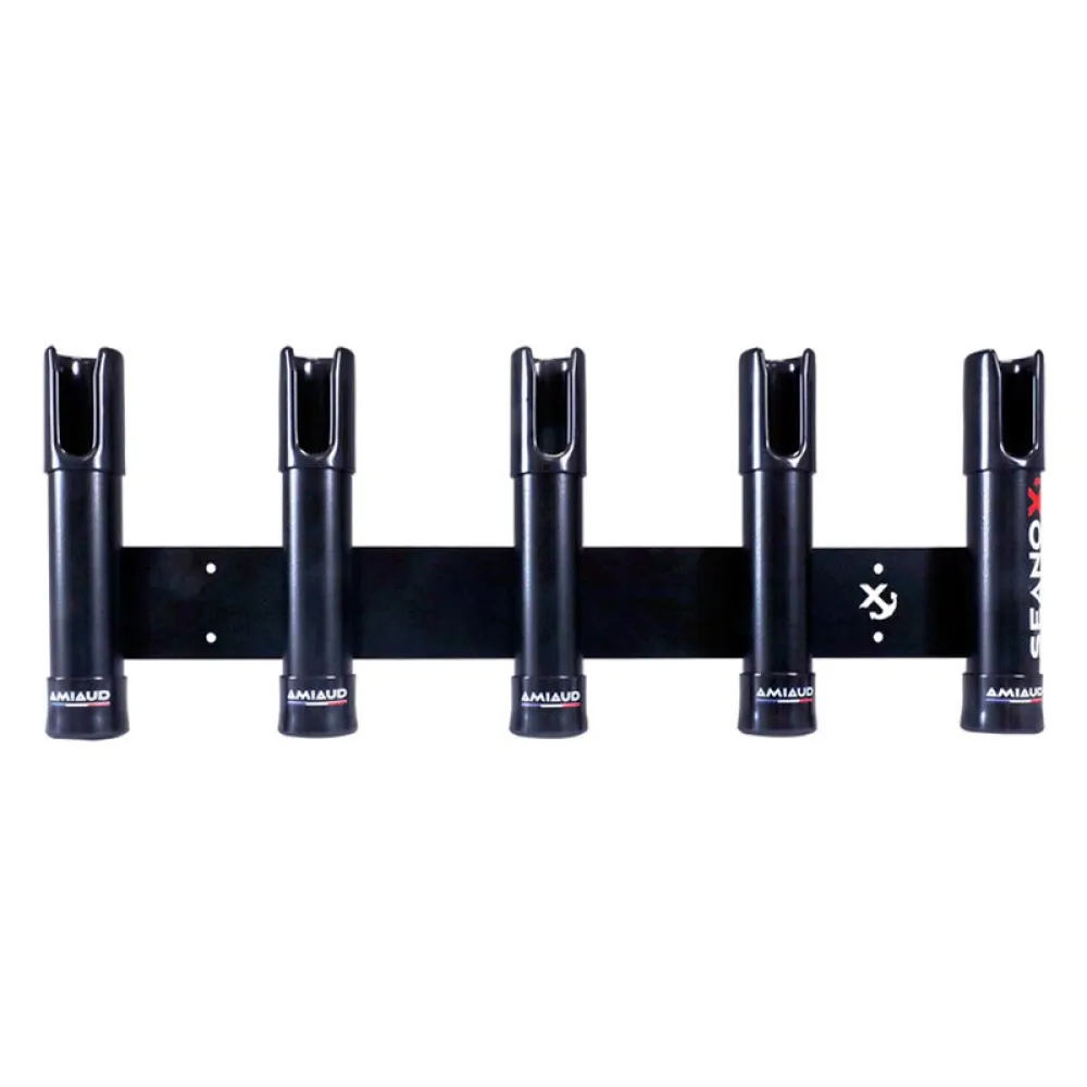 Seanox stainless steel 5 Rods Open Rod Holder With Black Rubber