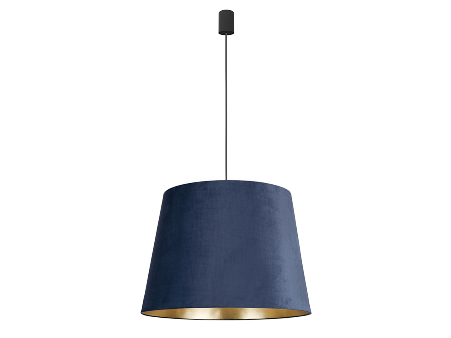 Lampa wisząca Cone L welurowa granatowa