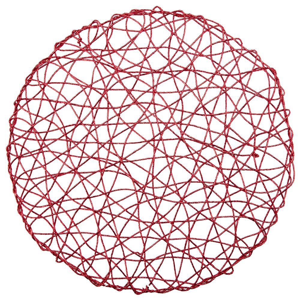 Set de table rond ajouré filaments Ø38 cm rouge