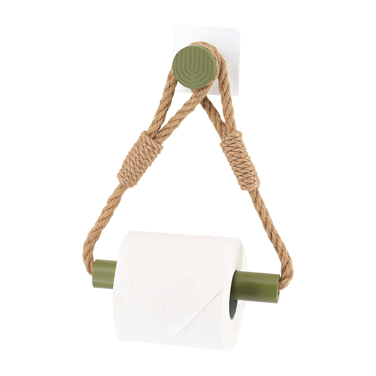 Uchwyt na papier toaletowy Hanger akacja zielony samoprzylepny
