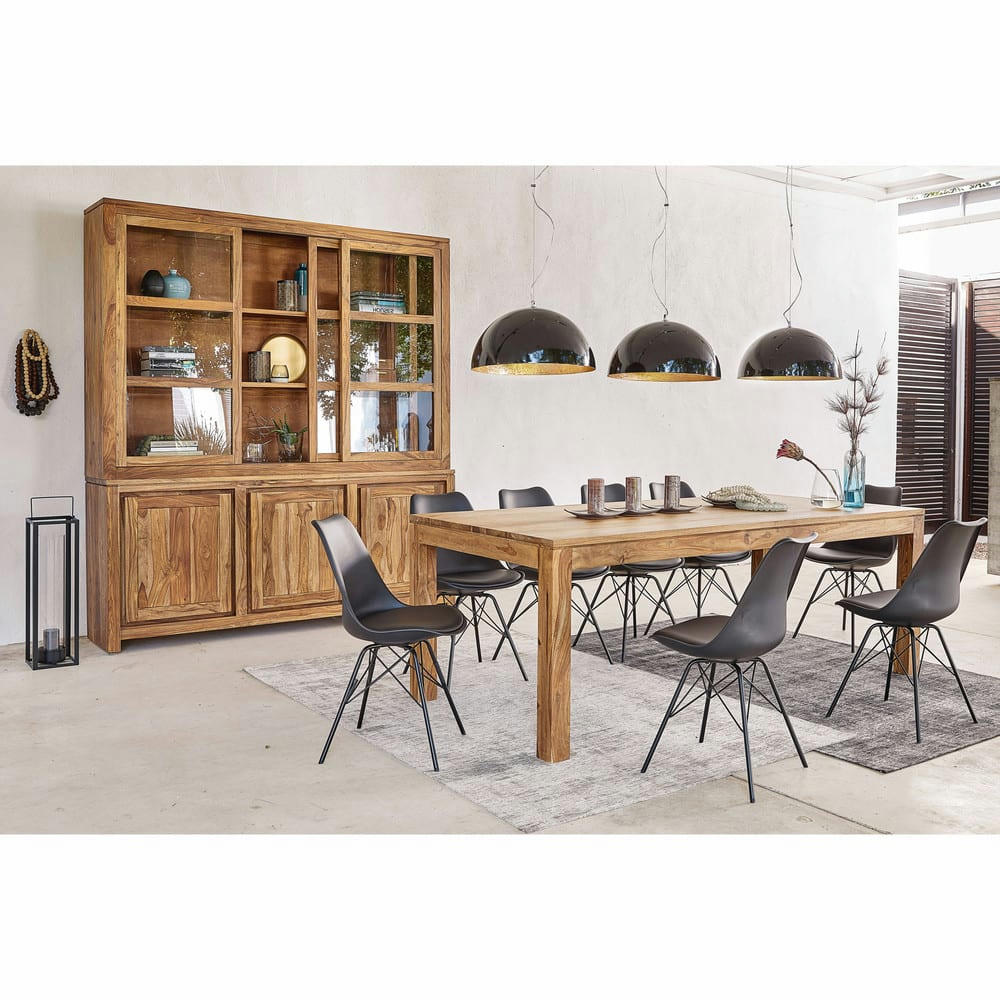 Stockholm - Table à manger en sheesham massif 10 personnes L220