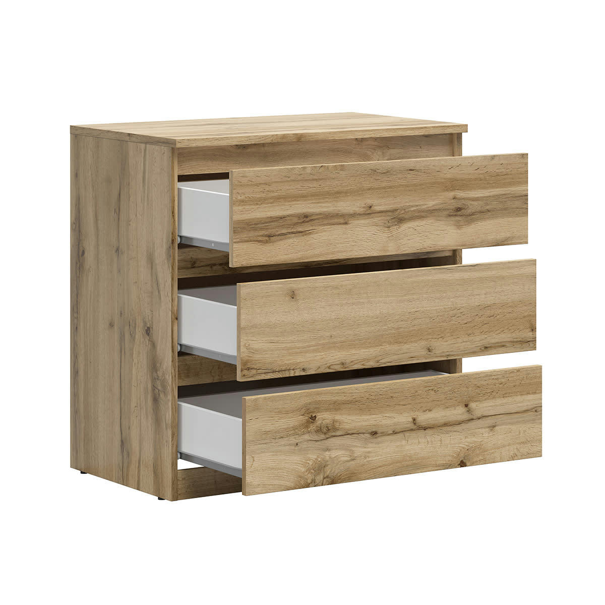 - Commode 3 tiroirs panneaux agglomérés naturel