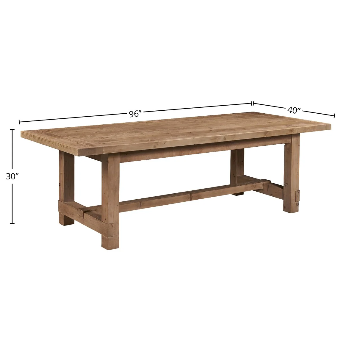 Cape Henry Farmhouse Woodgrain 96-inch Reclaimed Extension Table