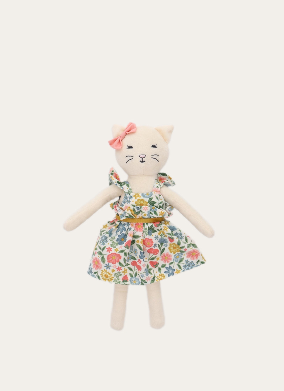 PELUCHE CHAT ROBE à FLEURS MULTICOLORE