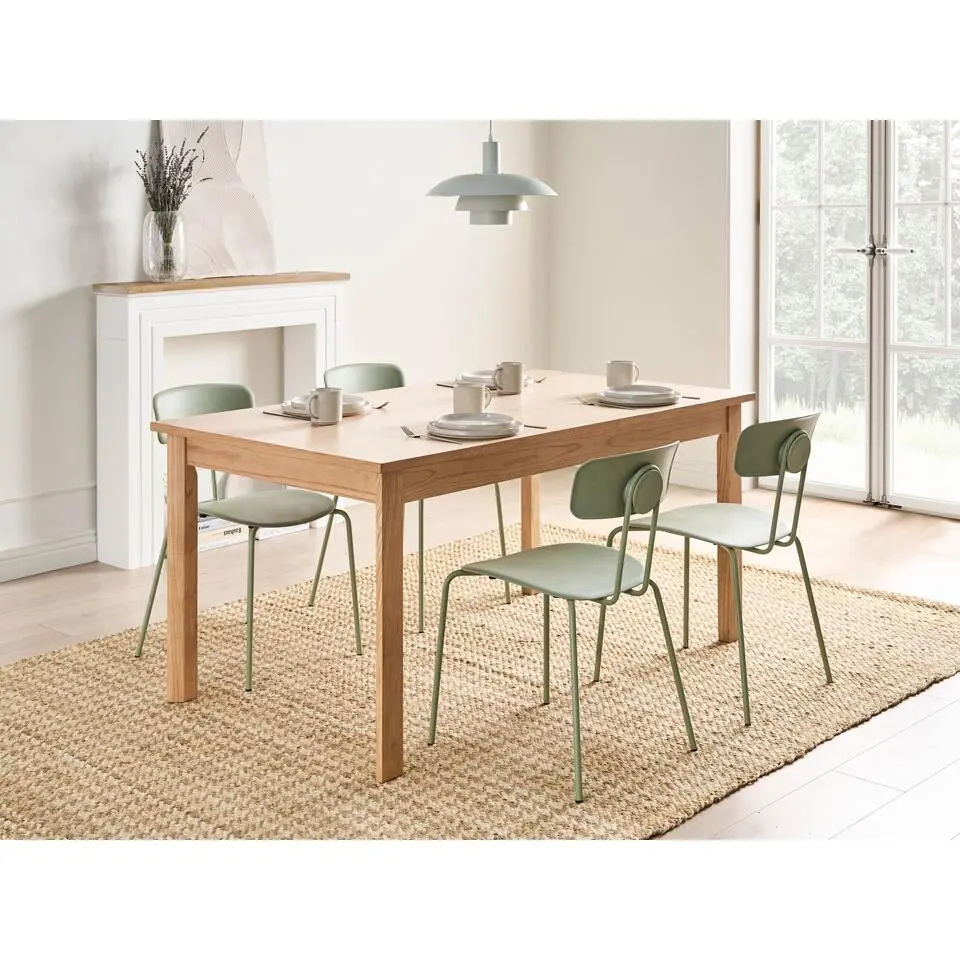 GISELA - Eettafel - Licht eikenhout - 160 x 90 cm - MDF