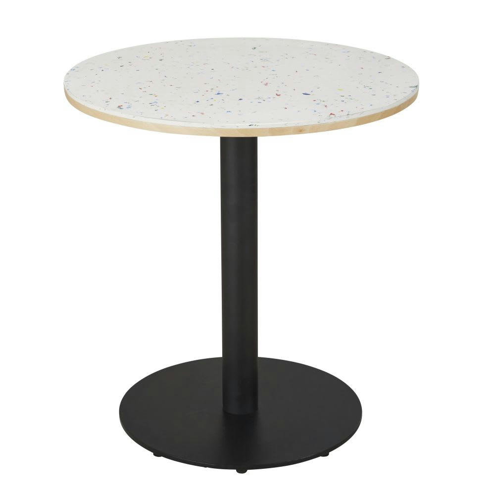 Element Business - Plateau de table professionnel rond en plastique recyclé Le Pavé® effet terrazzo 2 personnes D70