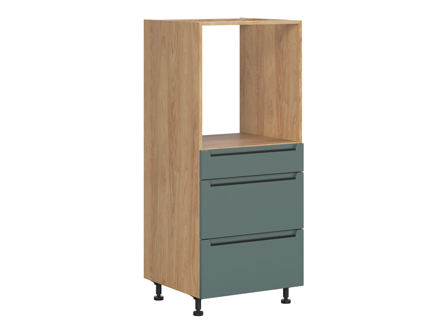 Szafka pod zabudowę piekarnika Iris 60 cm z szufladami cichy domyk zieleń boho