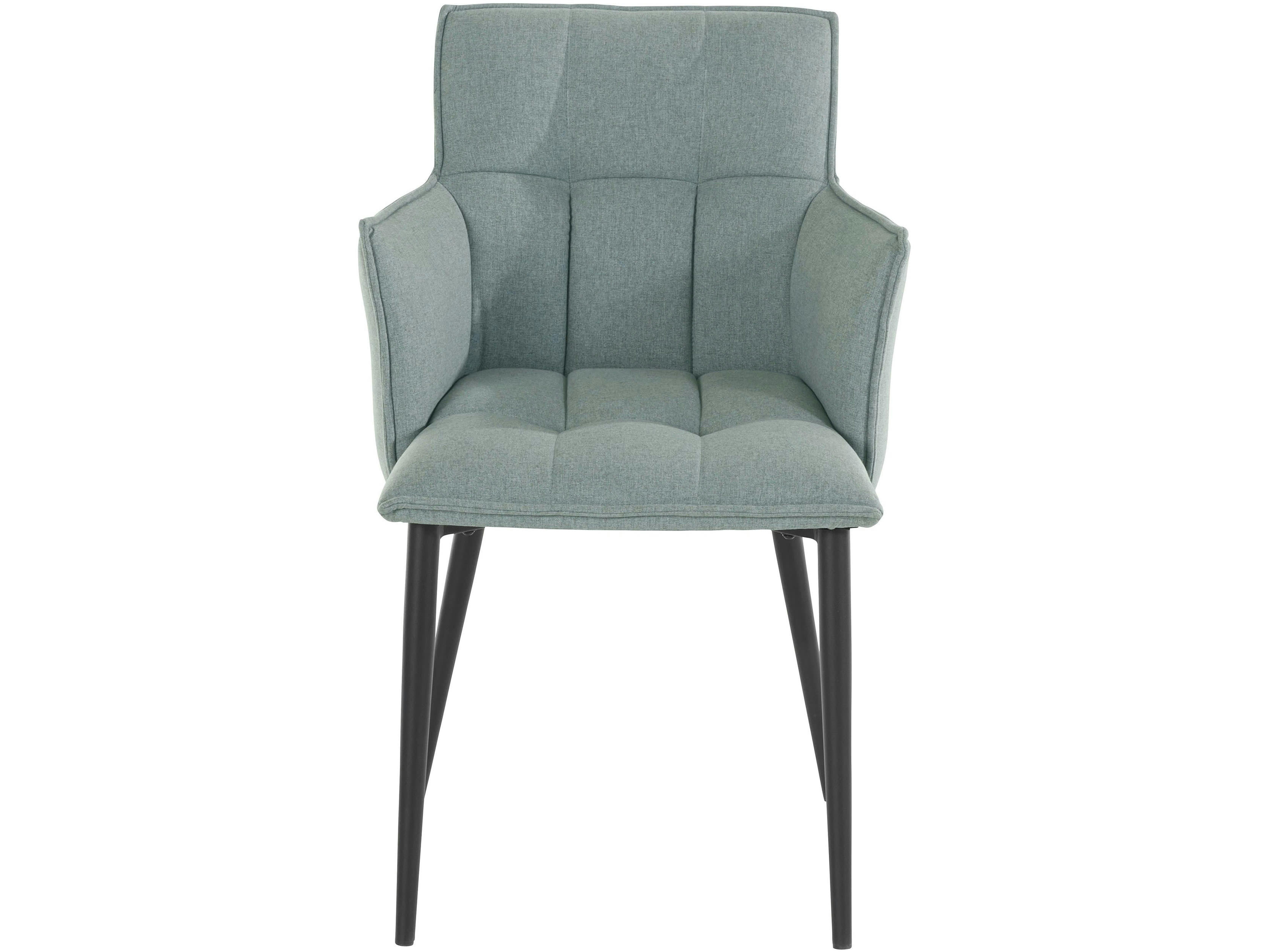 MARCIA - Lot de 2 chaises de salle à manger rembourrées en tissu vert menthe