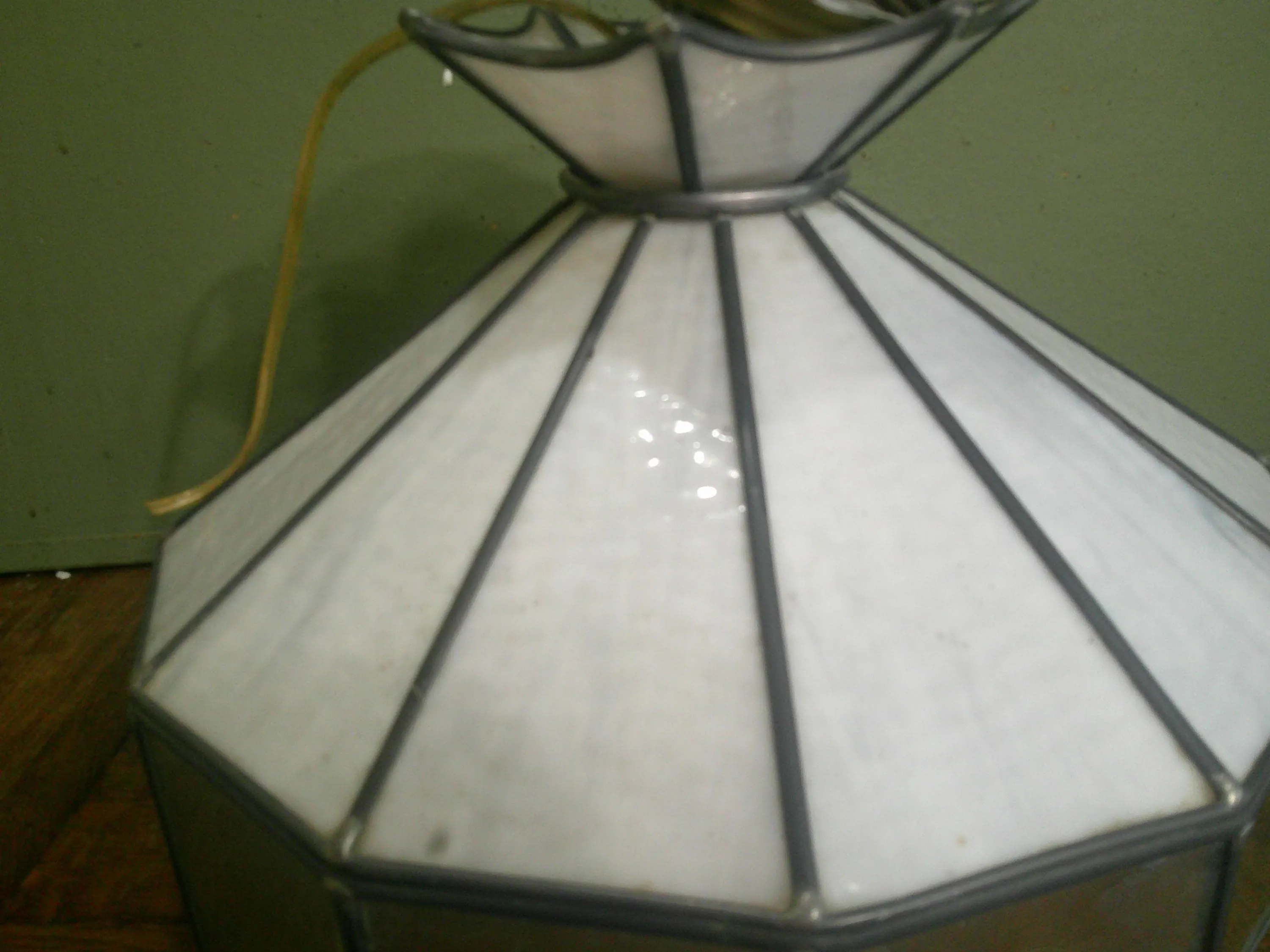 Stain Glass Light Fixture Ceiling mount Hard wired Vintage