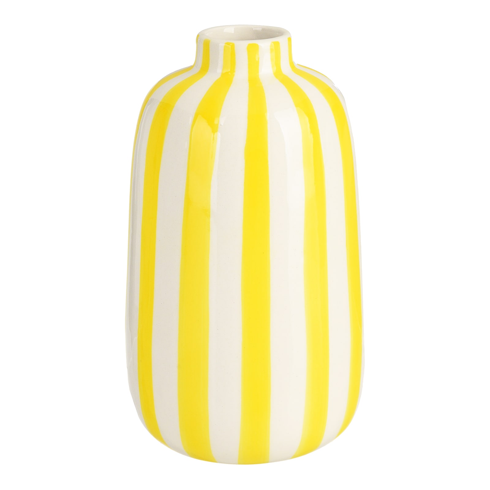 Vase Streifen Gelb, ⌀ 9 cm, H 150 mm