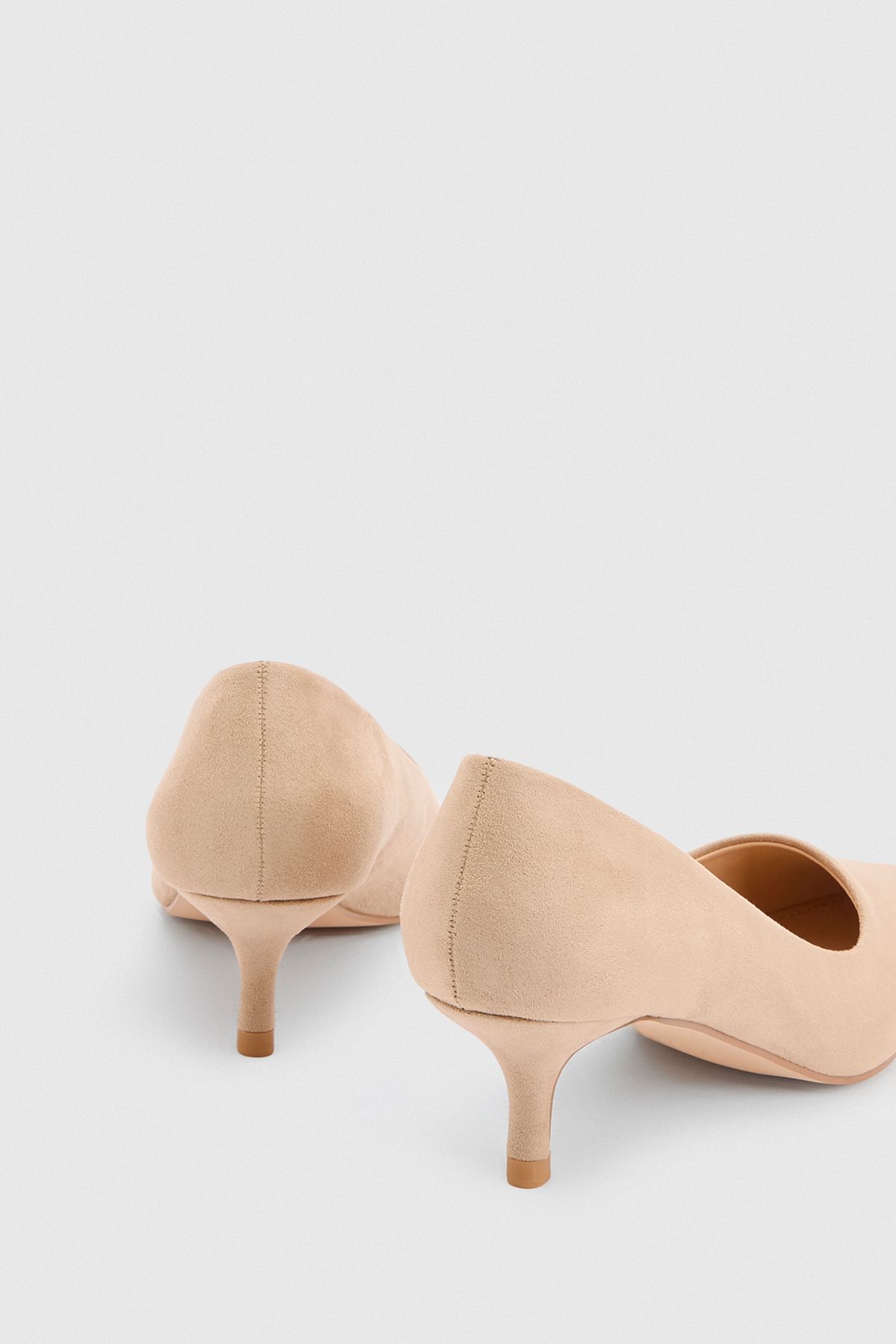 Dorothy Perkins Dove Faux Suede Kitten Heel Court Shoes