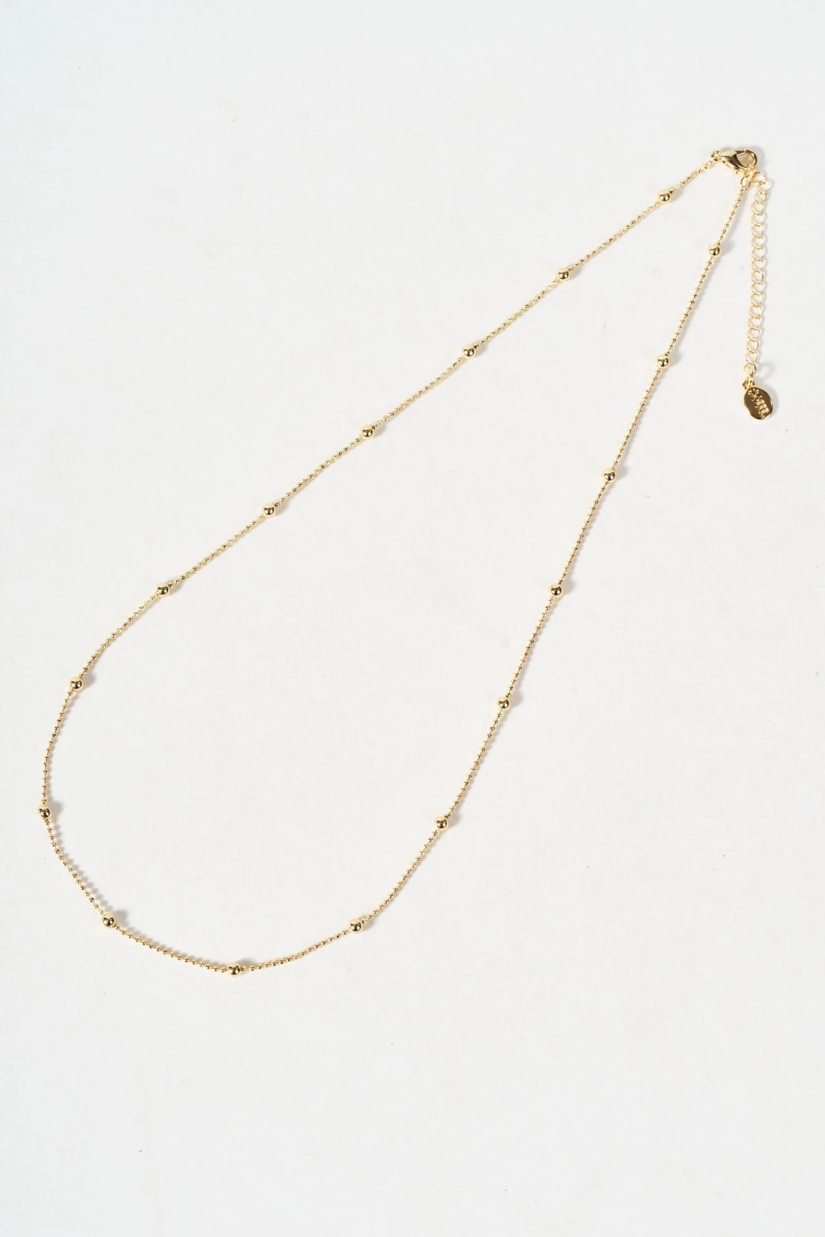 Gold Beaded Chain Necklace