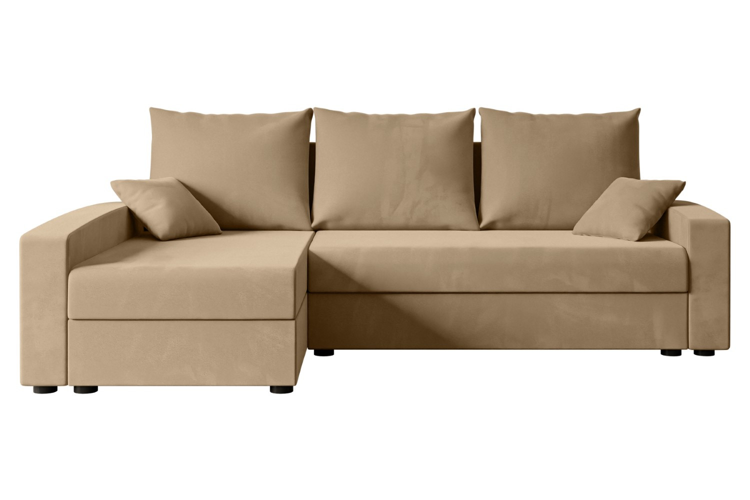 Narożnik z funkcją spania i pojemnikiem ALESIA-L 231x140x90 cm Beżowy