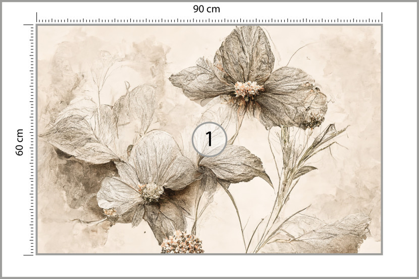 Fototapeta Kwiaty W Stylu Vintage Abstrakcja 90x60cm