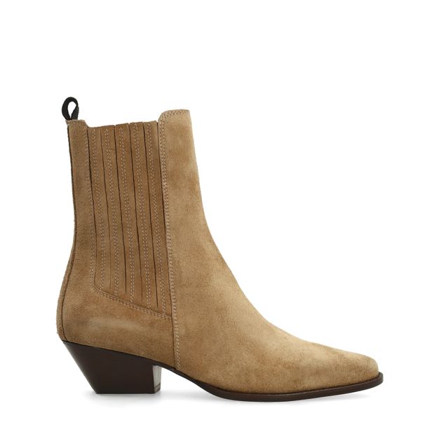 Beige suède western laarsjes