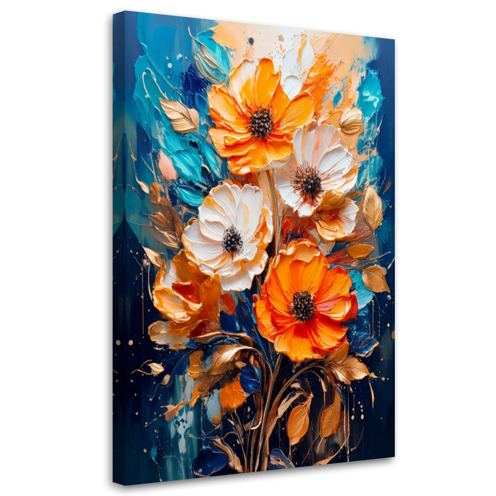 Feeby Obraz nowoczesny, Kwiaty Akwarela Pomarańcz 40x60