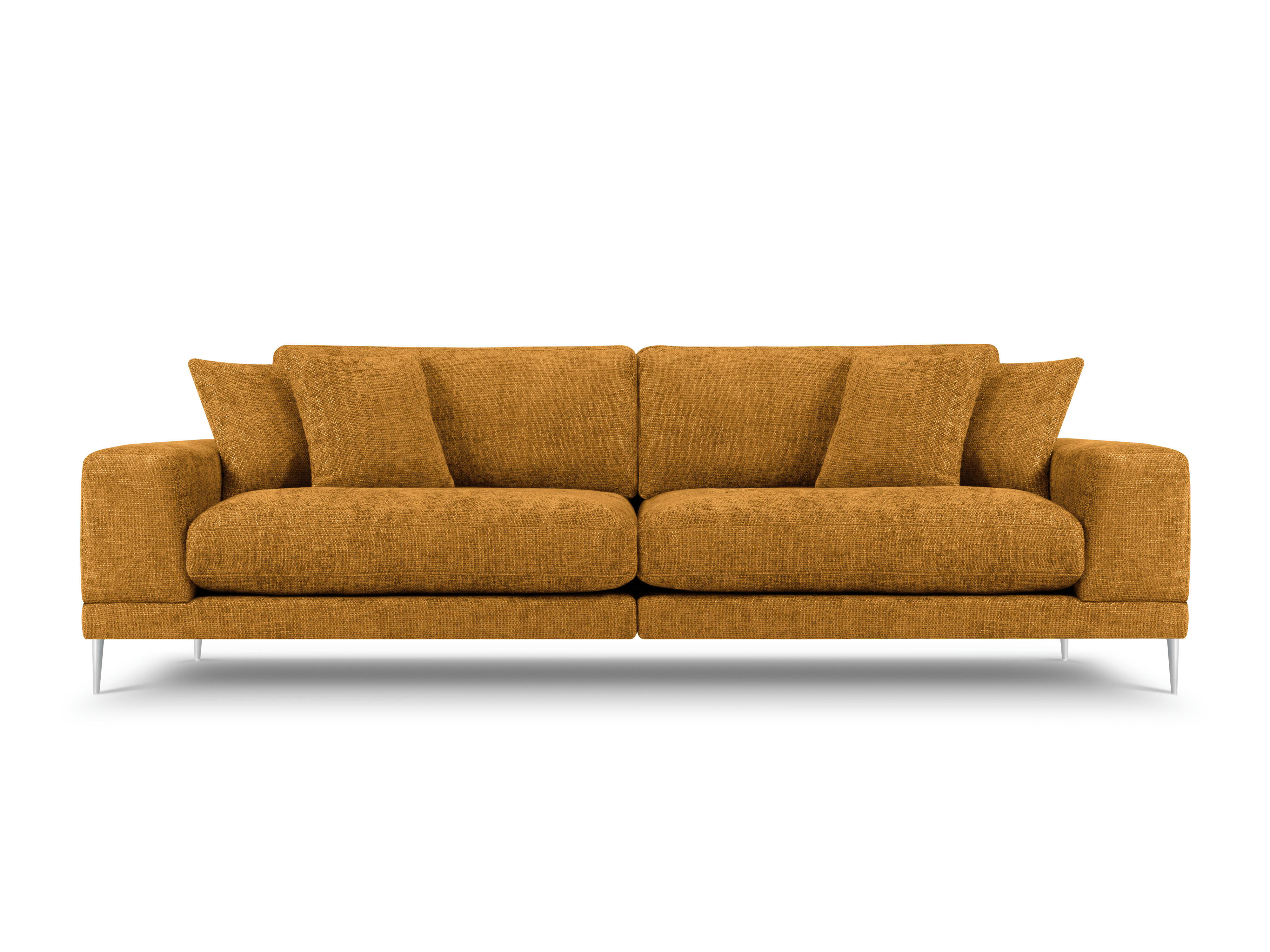 JOG - Canapé 4 places en tissu structuré jaune