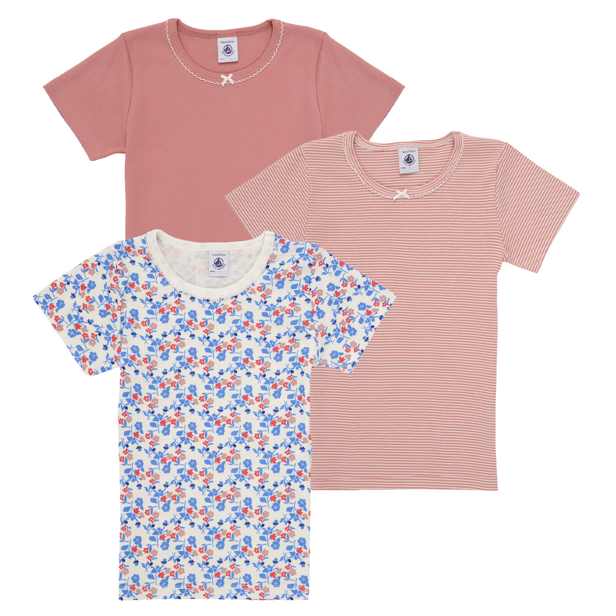Petit Bateau - 3 TEE SHIRTS MC - Pink