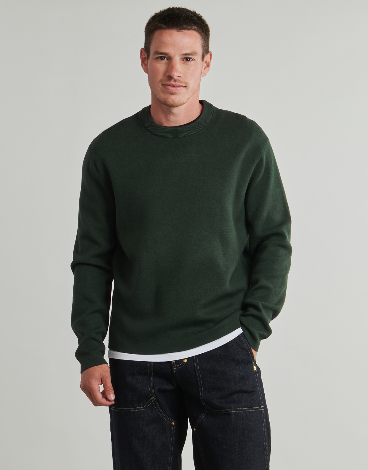 Selected - SLHTELLER FN RELAXED CREW NECK - Green / Dark