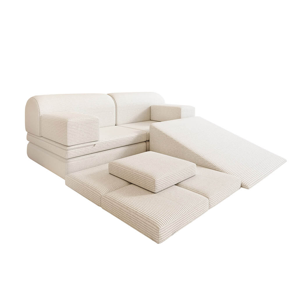 Home Deluxe Speelbank LIV incl. glijbaan en stapelblokken - Snoer Beige