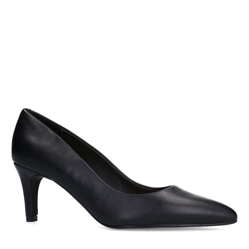 Manfield Zwarte leren pumps