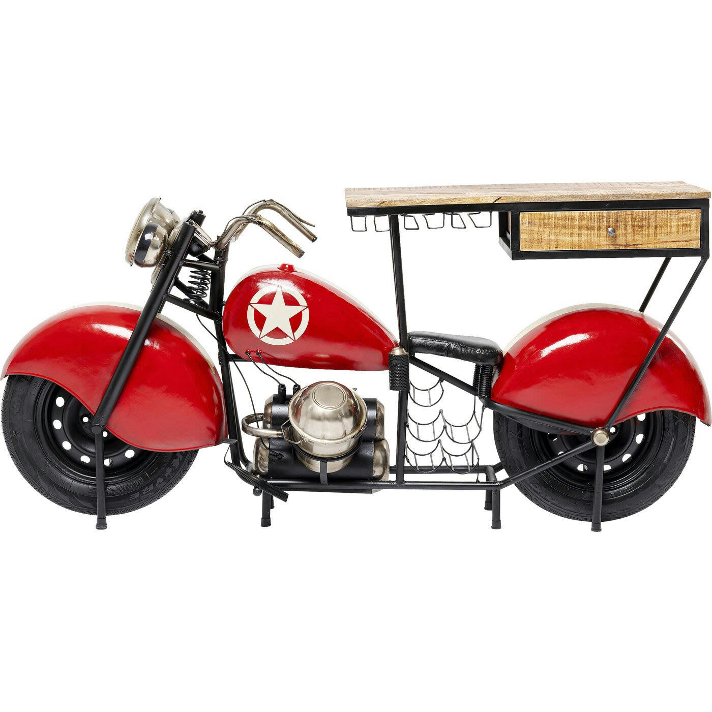 - Table de bar moto rouge Kare Design