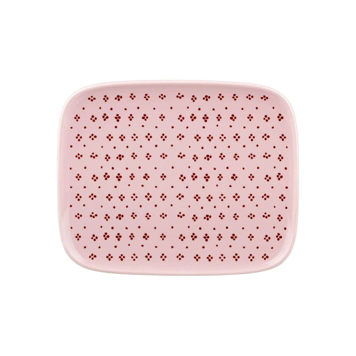 Marimekko - Oiva Muija Teller, 15 x 12 cm, rosa / kastanienbraun