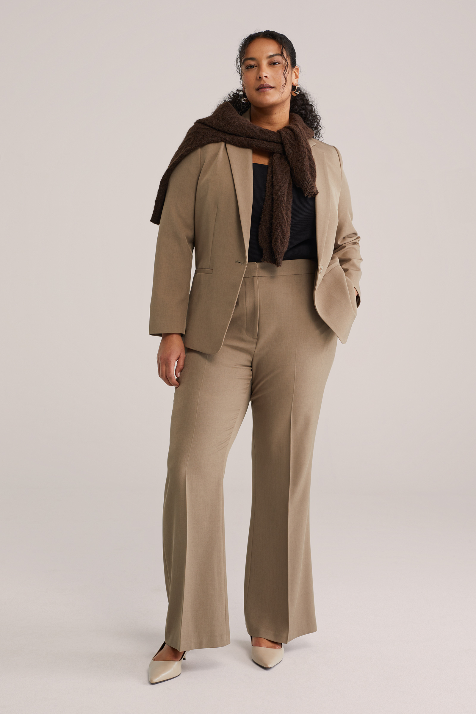 Dames flared pantalon - curve