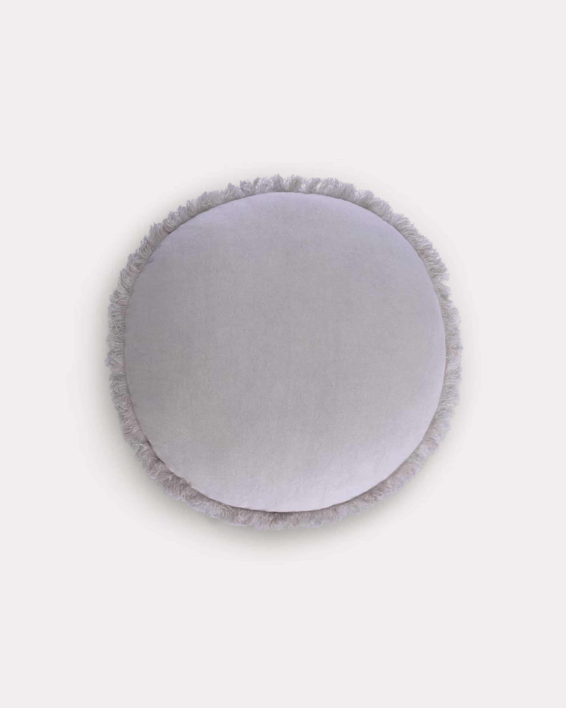 Funda cojín Clarice de algodón y lino gris Ø 45 cm